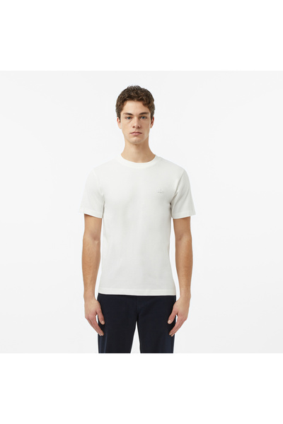 Lacoste Erkek Regular Fit Bisiklet Yaka Krem T-Shirt