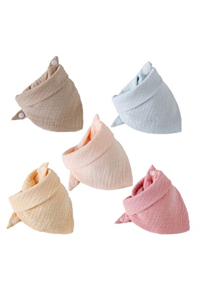 REDQUIT Set de 5 bavete din muselină REDQUIT®, multicolore