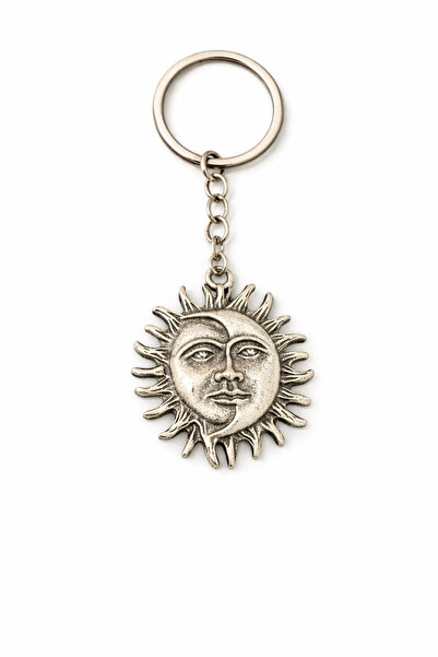 HER ŞEY NOTA www.herseynota.com سلسلة مفاتيح معدنية بتصميم شكل الشمس مع تفاصي...