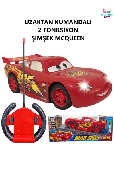 Brother Toys Cars Şimşek Mcqueen Uzaktan Kumandalı İki Fonksiyon Araba 18 Cm.