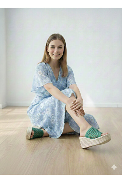 Zengin ayakkabı New Season Women's Daily 7 cm High Wedge Heel Poly Sole Knitt...