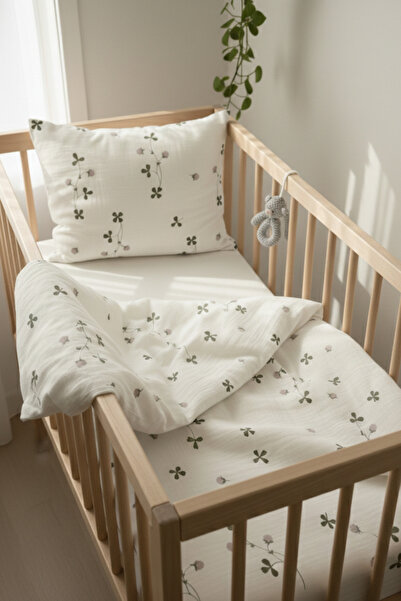 Tuğba Kuğu طقم غطاء سرير للأطفال مصنوع من قطن الموسلين بنسبة 100% (80x120) - ...