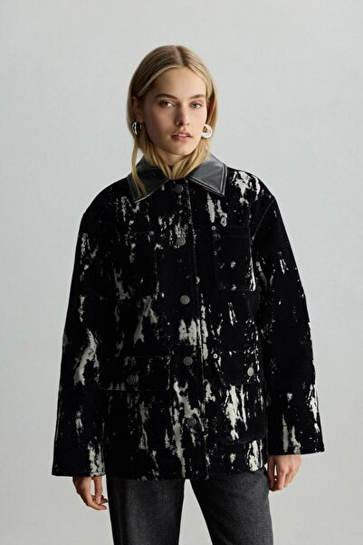 BE BLUE SİYAH DESENLİ GABARDİN MONT