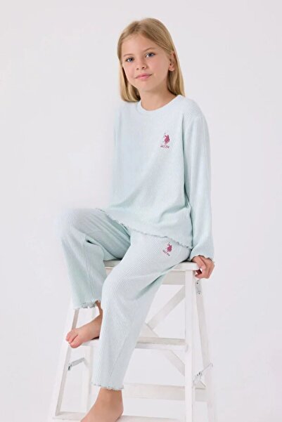 U.S. Polo Assn. 4-15 Years Old Licensed Us Polo Assn Girl's Suit-Water Green