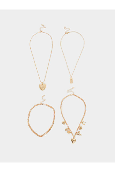 Styli Pack of 4 - Gold Layered Charm Necklace