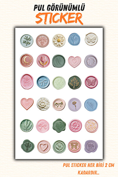 birikiyedi Mühür/Pul görünümlü Sticker Bullet Journal/Ajanda/Defter için Uygun