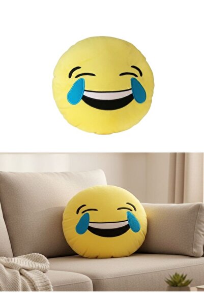 Premium وسادة إيموجي ضاحك، وسادة مبتسمة بدموع الفرح