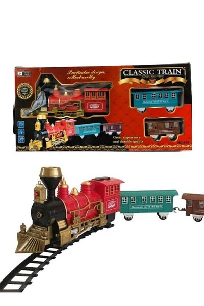 Premium مجموعة قطار لعبة قاطرة بخارية كلاسيكية مع عربات