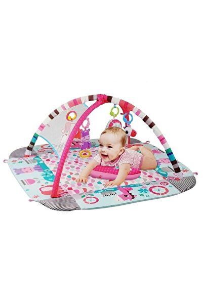 LeanToys Образователна бебешка постелка за игра, 5 в 1 с играчки MCT 7192