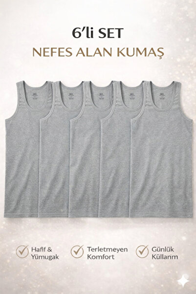 woan Comfort 6-Piece Set - Non-Sweating Soft Textured Daily Men's Undershirts