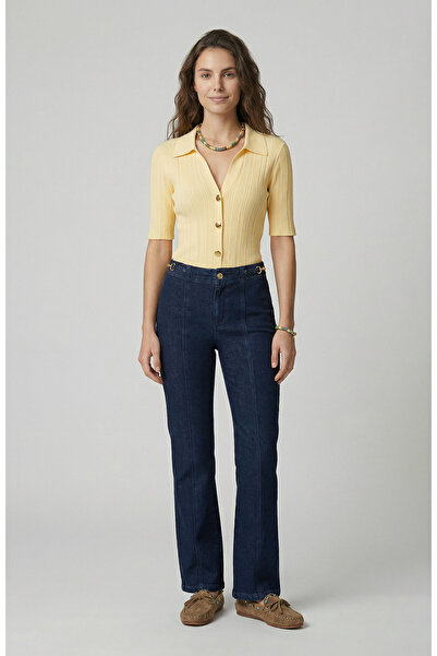 Network Lacivert Raw Denim Pantolon