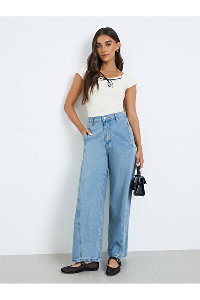 Styli Women Blue Wide Leg Jeans