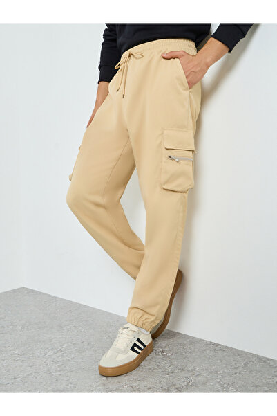 Take Two By Styli Men Beige Relaxed Fit Cargo Pants