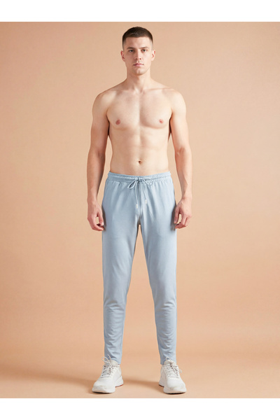 Clans & Hans By Styli Men Blue Regular Fit Solid Track Pants