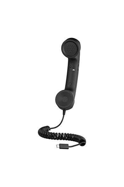 porodo Classic Retro Phone Handset with USB-C Connector – Black