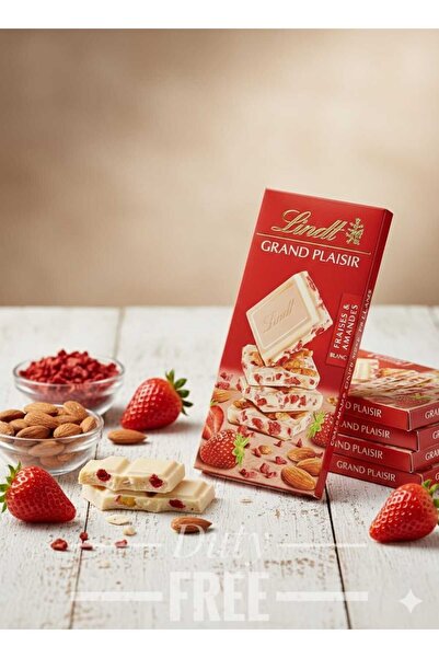 hijazigroup Plaisir White Strawberry & Almond Chocolate Bar 150 GR