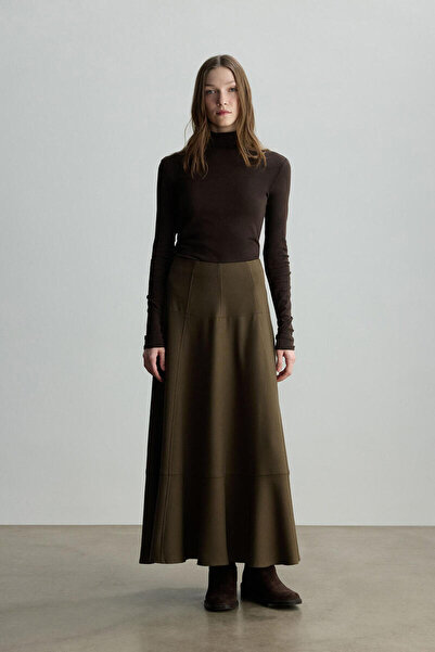 BE BLUE Khaki Corset Detail Skirt