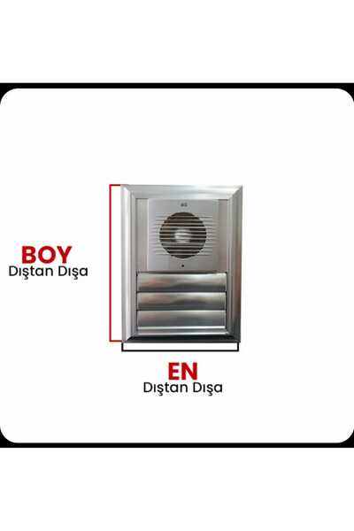 ÇELİK MENFEZ Fanlı ALÜMİNYUM Banyo Menfezi – PARLAK KROM 40X50 DIS OLCU