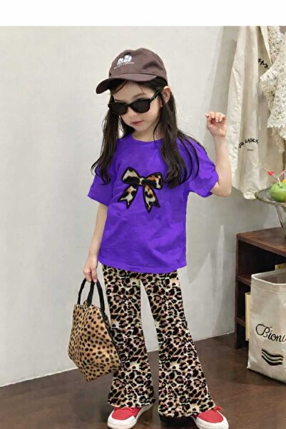 New Shine Παιδικό μπλουζάκι μωβ με στάμπα κορδέλας