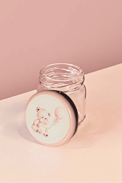 Sarkap Home Pembe Ayıcık Desenli 47'li 40 ml Cam Kavanoz Seti