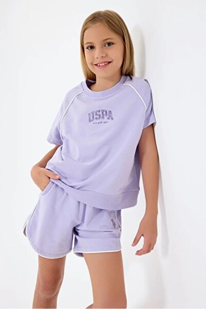 YUYİ U.S.P.O.L.O. Licensed 100% Oanuk Crewneck Girls' Shorts Set 2528