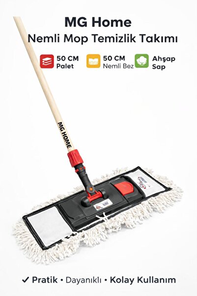 VENON 50 CM SET 🧡PALET🧡 AHŞAP SAP 🧡NEMLİ MOP 🧡Nemli Kurulama Nemli Mop Se...