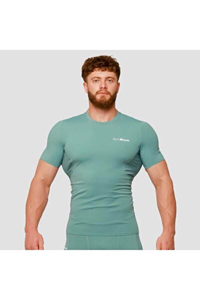 GymBeam Tricou compresie medie albastru