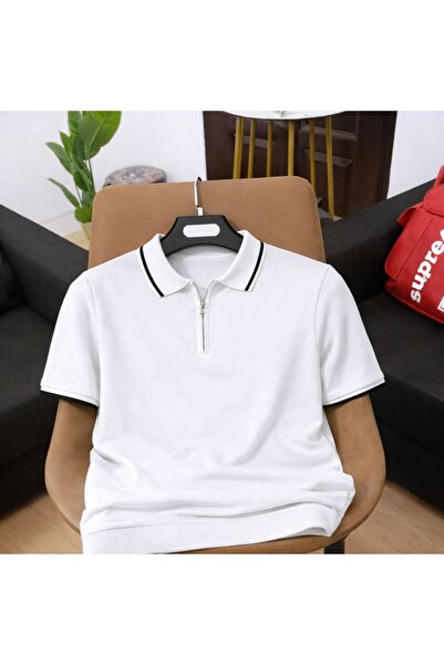 zs zaos fashion Ανδρικό πλεκτό μπλουζάκι με φερμουάρ, πολυτελές, ελαστικό, άν...