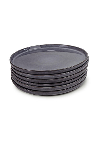 Cuisine Art By Styli Set of 6 -Ayma Stoneware Dinner Plate - 27cm, Grey