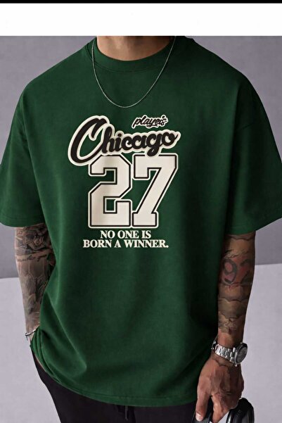 New Shine Чикаго 27 Печатна зелена тениска