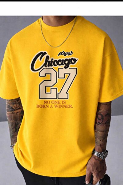 New Shine Chicago 27 Printed Yellow T-Shirt