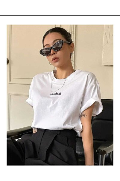 New Shine Classical Printed White T-Shirt