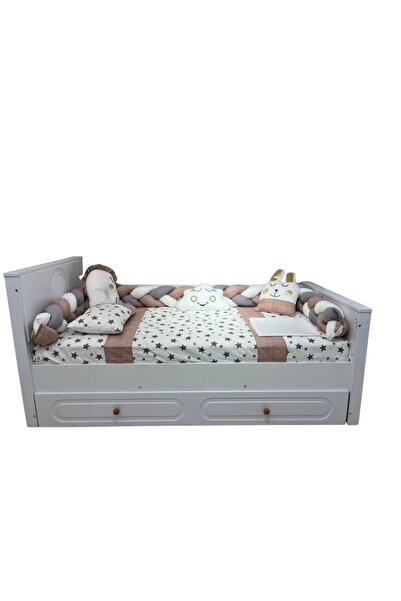 jadeer Gold Montessori Braided Duvet Cover Sleeping Set Brown