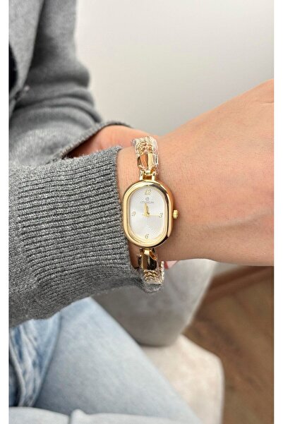 Sacha Accessories Oval White Adjustable Wristwatch