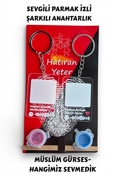 VERA HOUSE Lover's Fingerprint Keychain Set - Lover, Friendship Fingerprint P...
