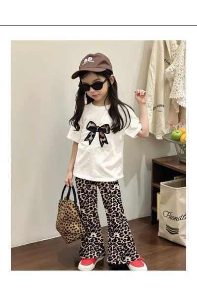 New Shine Бяла детска тениска с принт на панделка