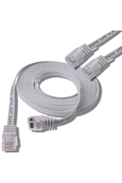 IRENIS 3 Metre CAT6 Kablo Yassı Ethernet Network Lan Ağ İnternet Kablosu