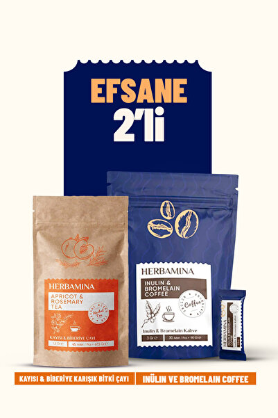 Herbamina Efsane 2'li Set ( Kayısı & Biberiye Karışık Bitki Çayı ve Inülin Ve...
