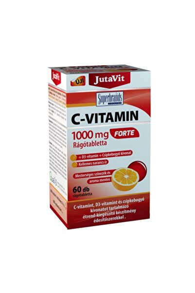 JutaVit Vitamin C 1000mg + D3 + Rosehip 60 Chewable Tablets