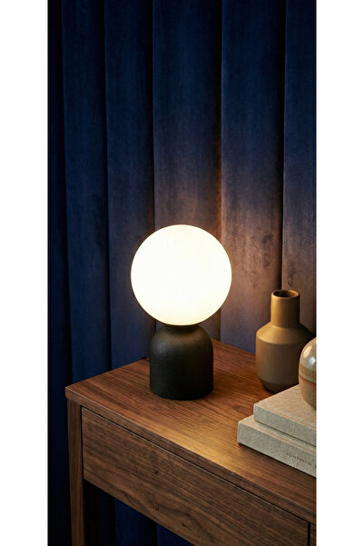 avizade Alba Black Metal White Glass Night Light - Nordic Table Lamp - Living...