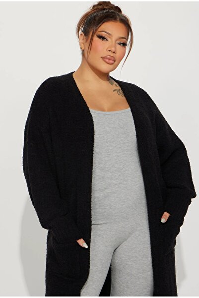 ARDSU Fashion Nova Μακριά Με τσέπες Φλις Ζακέτα,