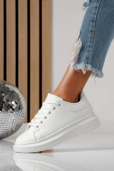 Zaira Women's white sneakers made of eco-leather Sofia #24324 - 40