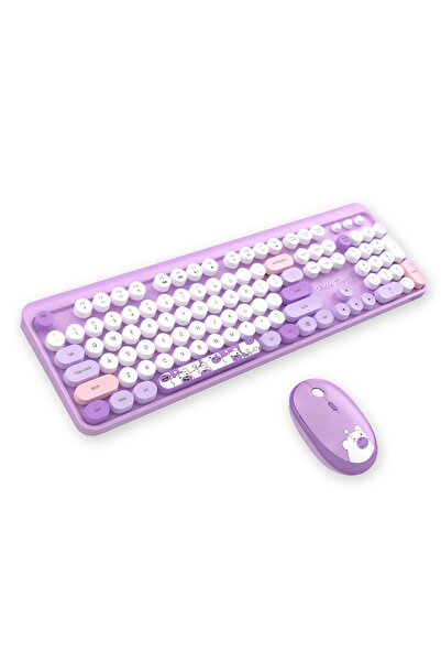 XTRIKE ME Kablosuz Retro Daktilo Klavye Mouse Seti - 2.4G Wireless, Ergonomik...