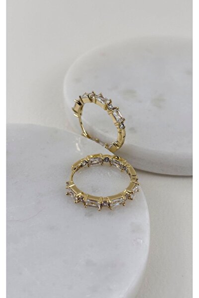 Sacha Accessories Baget Taşlı Halka Küpe