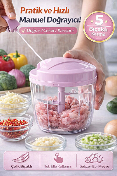 Berdina Home Practical Drawstring Hand Rondo 5 Steel Blades Large Size Vegeta...