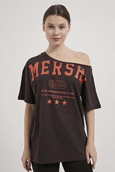 Arma Life Armalife 2315 Off Shoulder Printed Women's T-Shirt