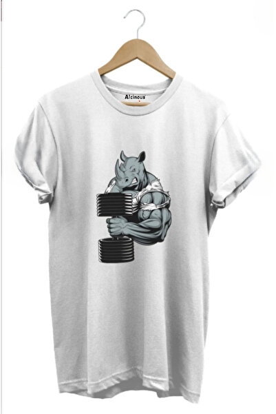 ALCİNOUS ΛΕΥΚΟ UNISEX OVERSIZE ΒΑΜΒΑΚΙΝΟ ΜΠΛΟΥΖΑΚΙ ΜΕ ΣΤΑΜΠΑ