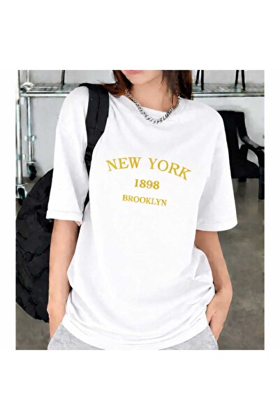 New Shine Ню Йорк Бруклин Бяла тениска