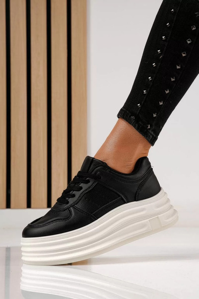 Zaira Women's black sneakers made of eco-leather Adelina #24283 - 37