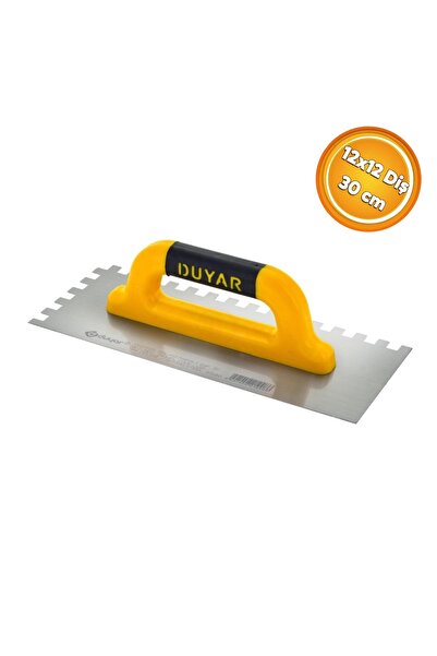 Duyar DYR434 Kapalı Plastik Saplı Kare Diş Seramik Malası 12x12 Diş 30 cm